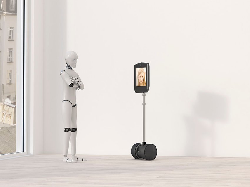 681903733 Zwei Roboter, die miteinander sprechenk